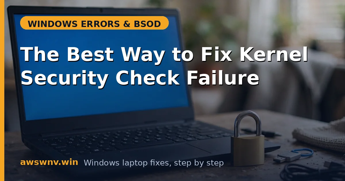 The Best Way to Fix Kernel Security Check Failure