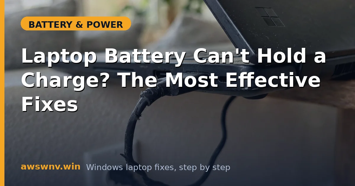 Laptop Battery Can't Hold a Charge? The Most Effective Fixes