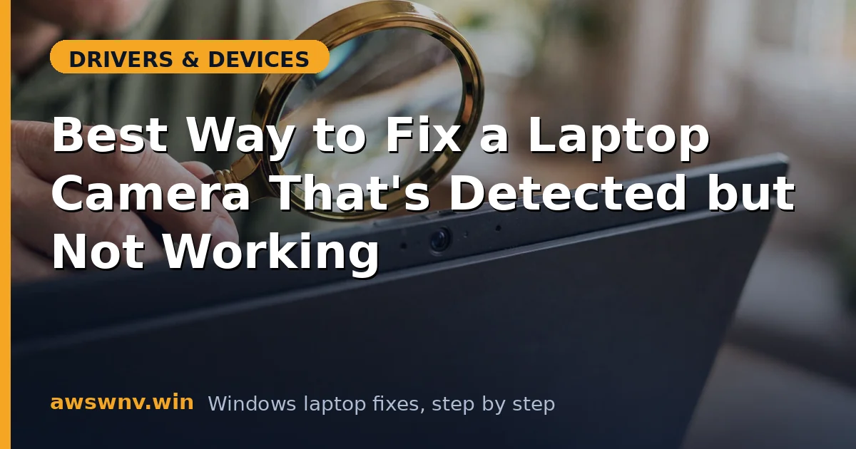 Best Way to Fix a Laptop Camera That's Detected but Not Working