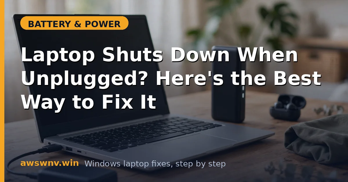 Laptop Shuts Down When Unplugged? Here's the Best Way to Fix It