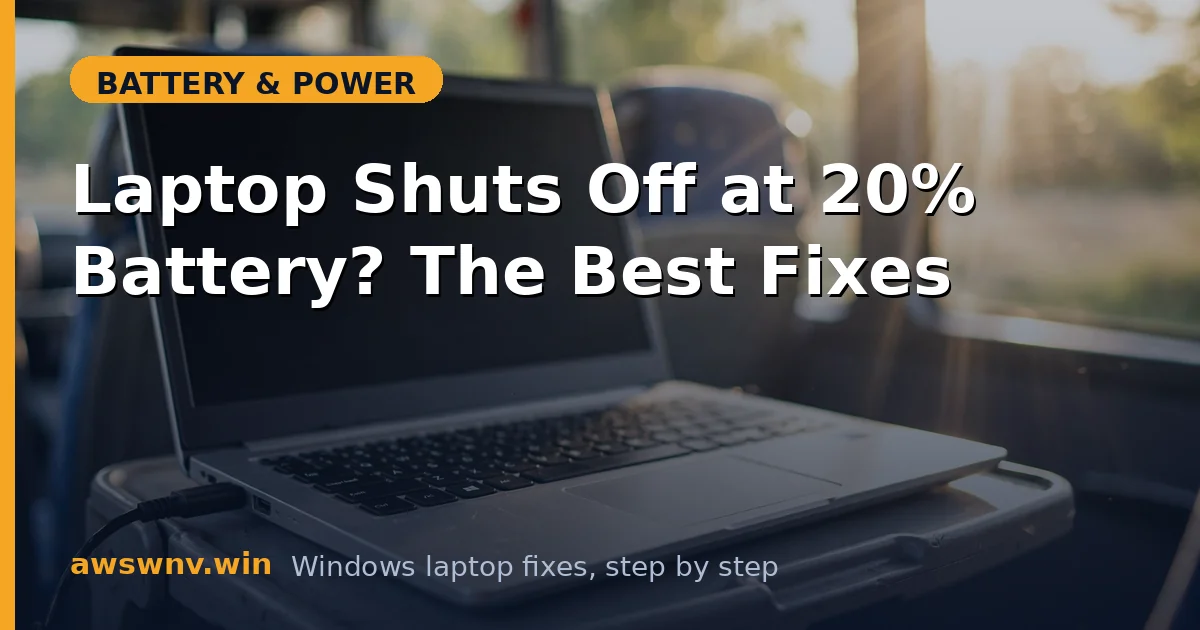 Laptop Shuts Off at 20% Battery? The Best Fixes
