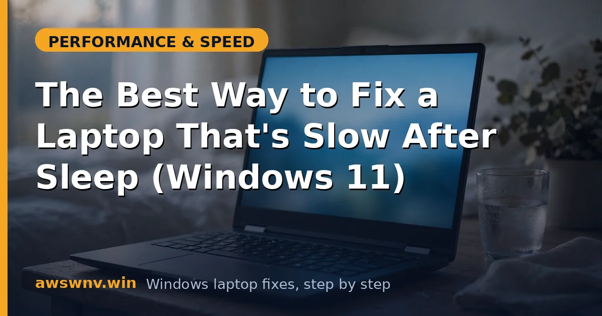 The Best Way to Fix a Laptop That's Slow After Sleep (Windows 11)