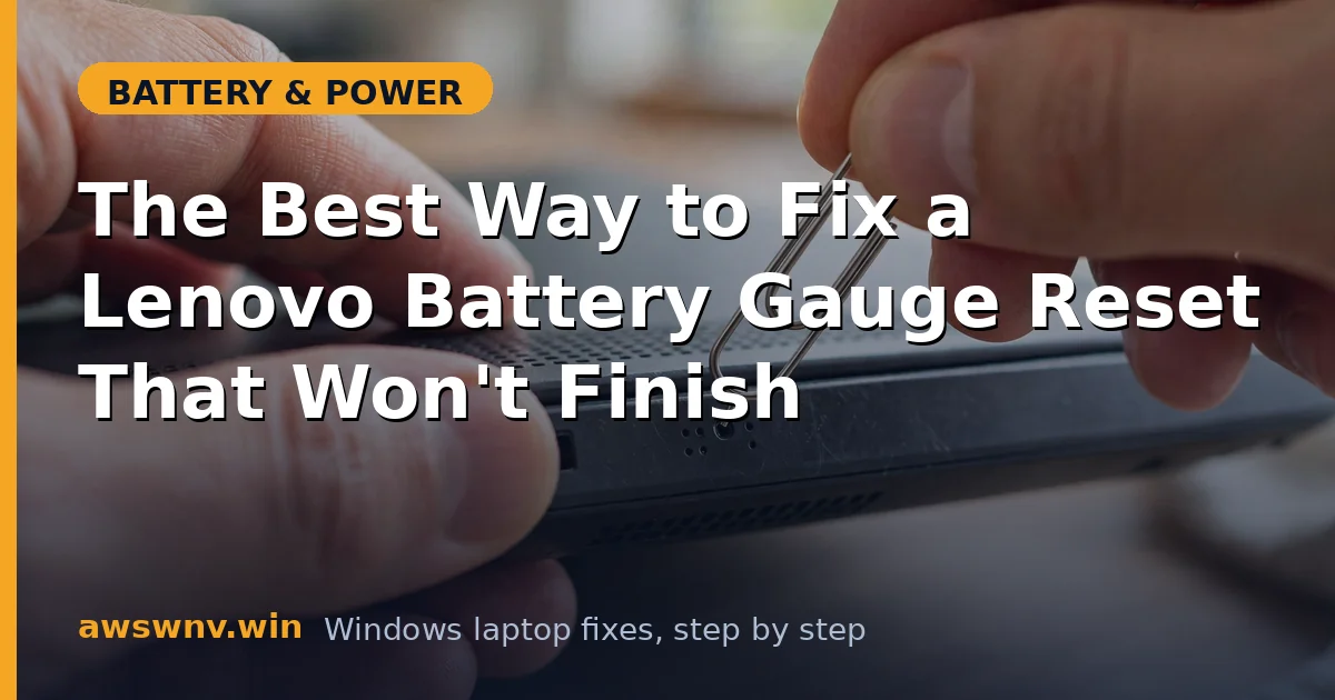 The Best Way to Fix a Lenovo Battery Gauge Reset That Won't Finish