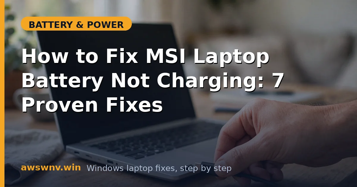 How to Fix MSI Laptop Battery Not Charging: 7 Proven Fixes
