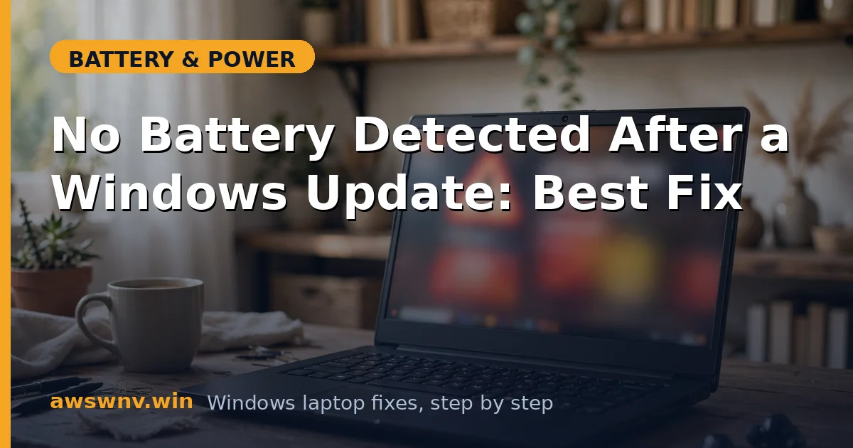 No Battery Detected After a Windows Update: Best Fix