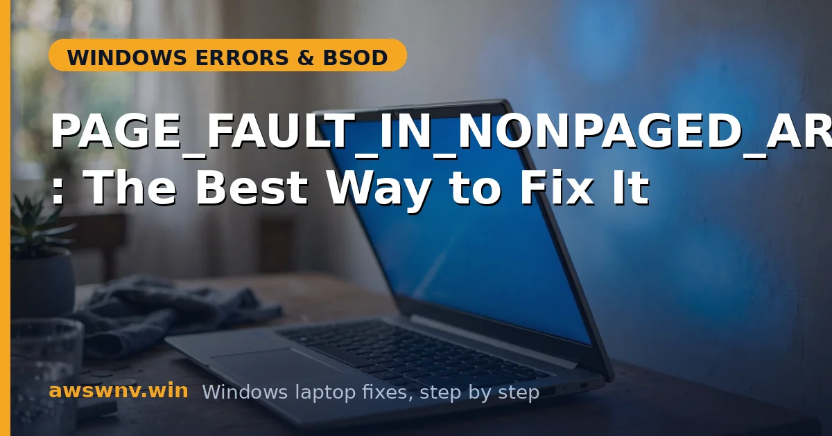 PAGE_FAULT_IN_NONPAGED_AREA: The Best Way to Fix It