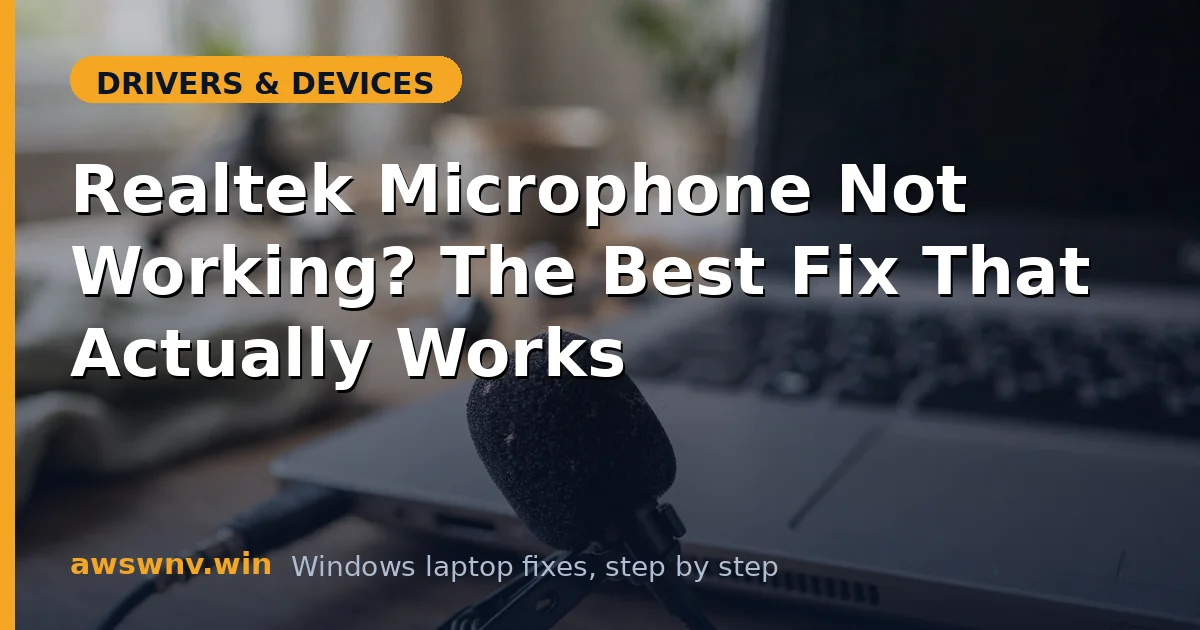 Realtek Microphone Not Working? The Best Fix That Actually Works