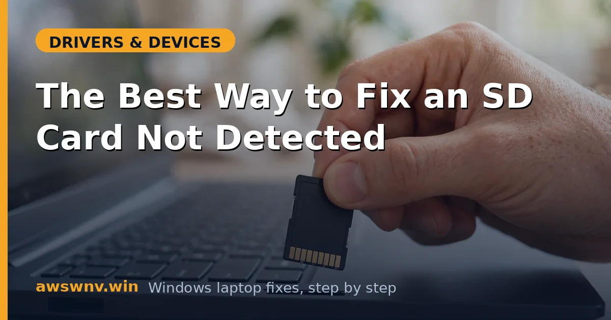 The Best Way to Fix an SD Card Not Detected
