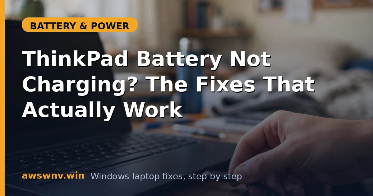 ThinkPad Battery Not Charging? The Fixes That Actually Work