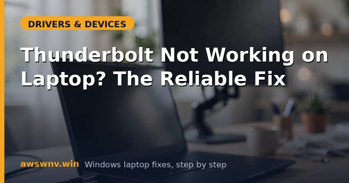 Thunderbolt Not Working on Laptop? The Reliable Fix