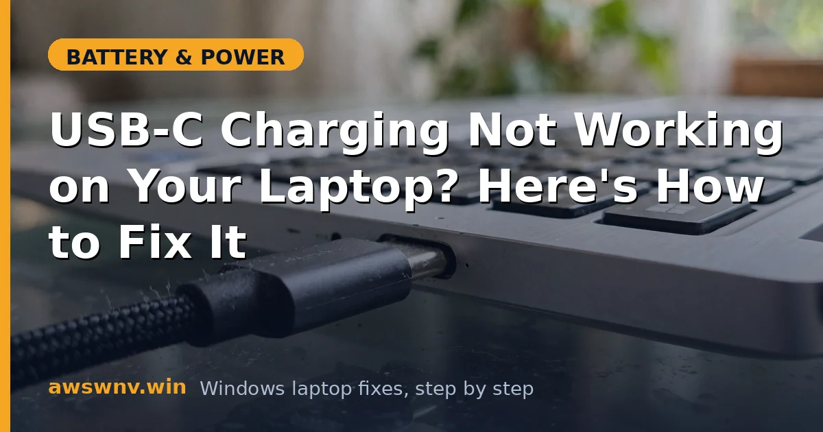 USB-C Charging Not Working on Your Laptop? Here's How to Fix It