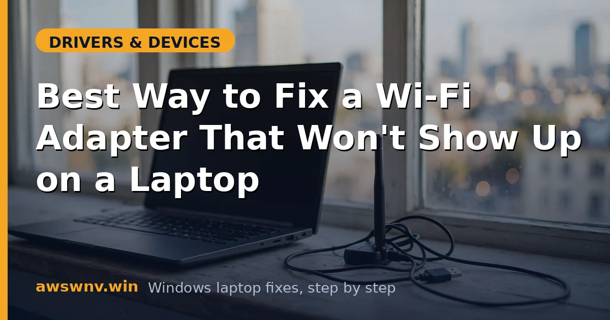 Best Way to Fix a Wi-Fi Adapter That Won't Show Up on a Laptop