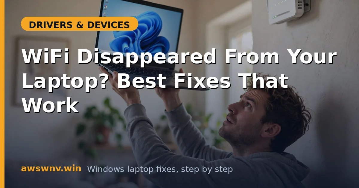 WiFi Disappeared From Your Laptop? Best Fixes That Work
