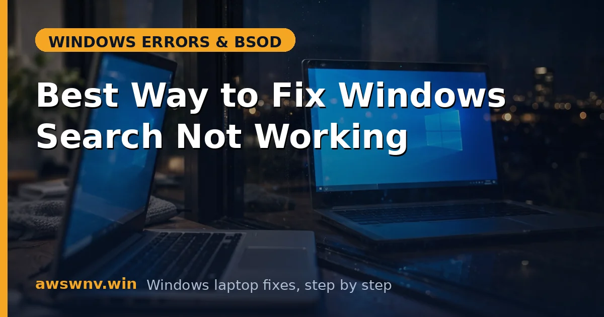 Best Way to Fix Windows Search Not Working