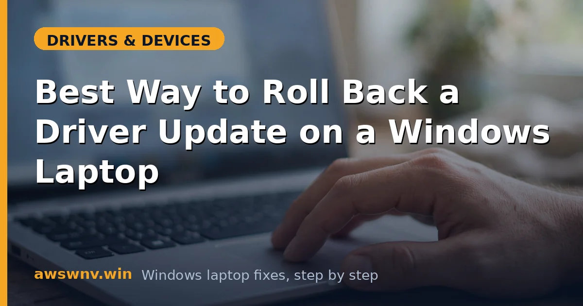 Best Way to Roll Back a Driver Update on a Windows Laptop
