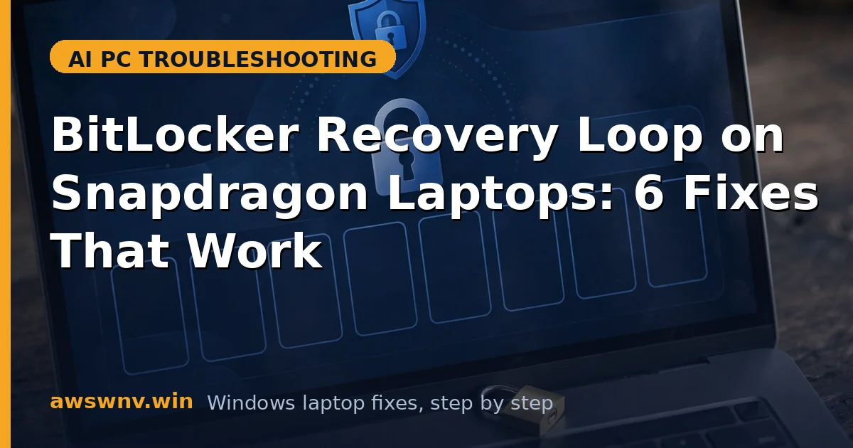 BitLocker Recovery Loop on Snapdragon Laptops: 6 Fixes That Work