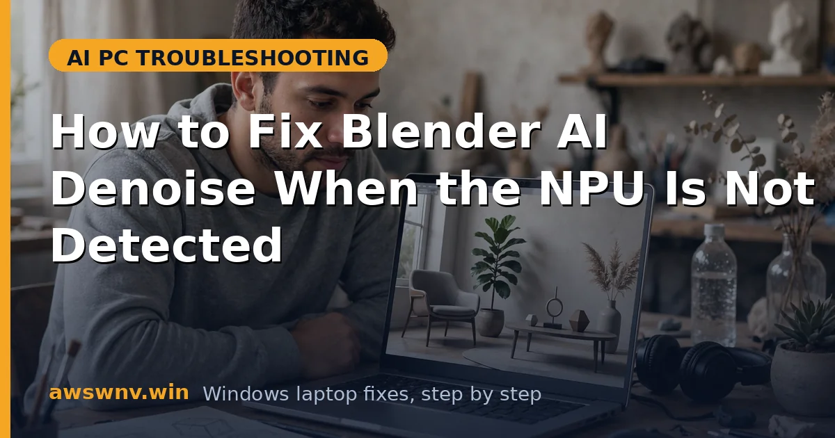 How to Fix Blender AI Denoise When the NPU Is Not Detected