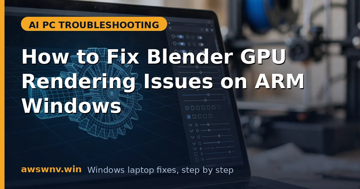 How to Fix Blender GPU Rendering Issues on ARM Windows