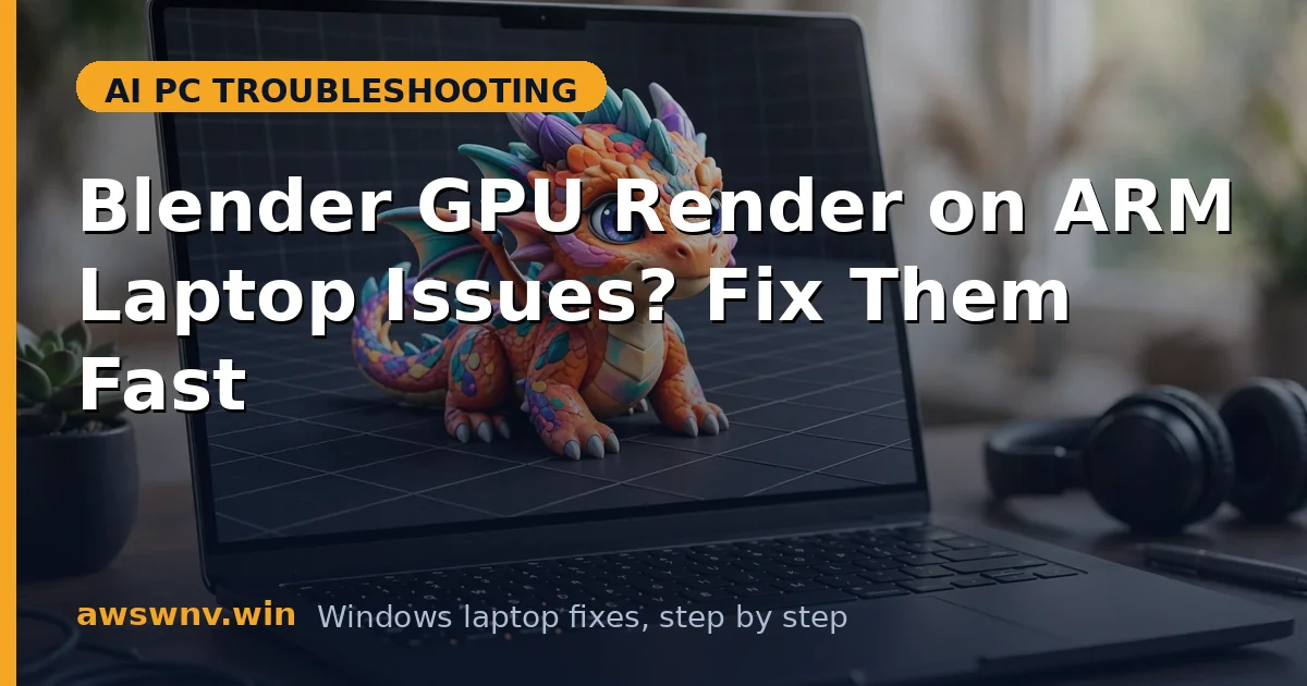 Blender GPU Render on ARM Laptop Issues? Fix Them Fast