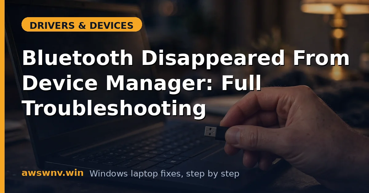 Bluetooth Disappeared From Device Manager: Full Troubleshooting