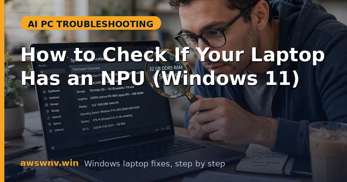 How to Check If Your Laptop Has an NPU (Windows 11)