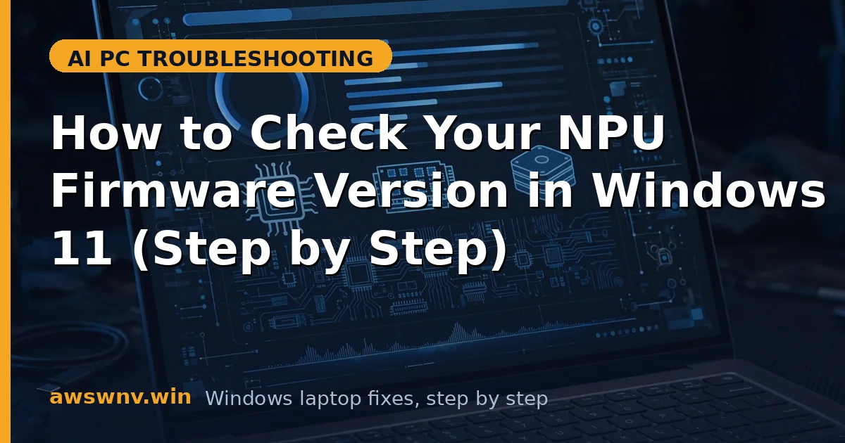 How to Check Your NPU Firmware Version in Windows 11 (Step by Step)