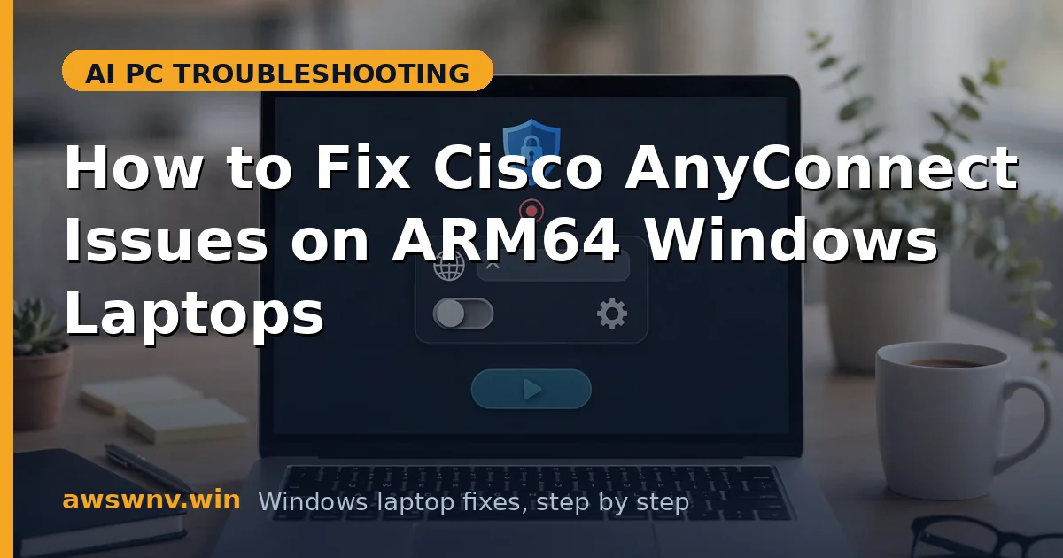 How to Fix Cisco AnyConnect Issues on ARM64 Windows Laptops