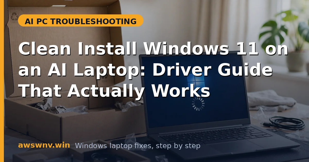 Clean Install Windows 11 on an AI Laptop: Driver Guide That Actually Works