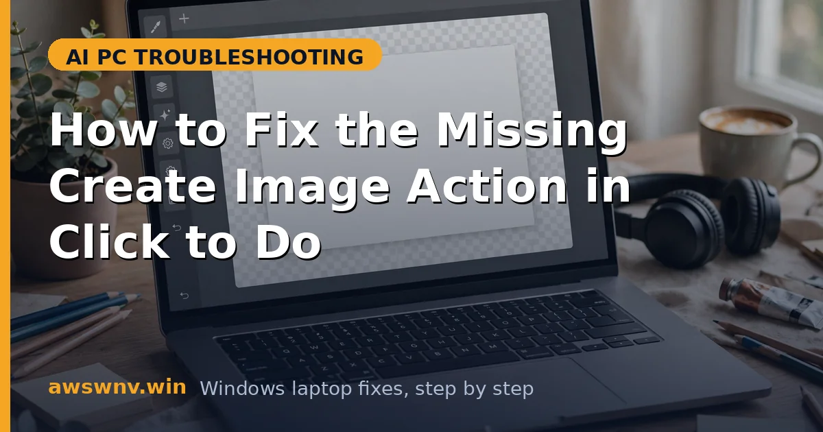 How to Fix the Missing Create Image Action in Click to Do