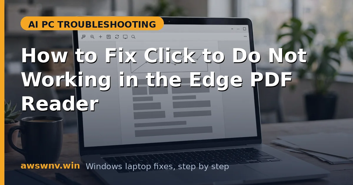 How to Fix Click to Do Not Working in the Edge PDF Reader