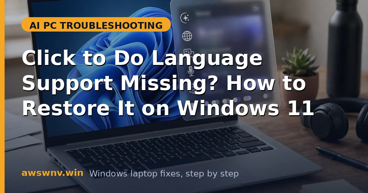 Click to Do Language Support Missing? How to Restore It on Windows 11