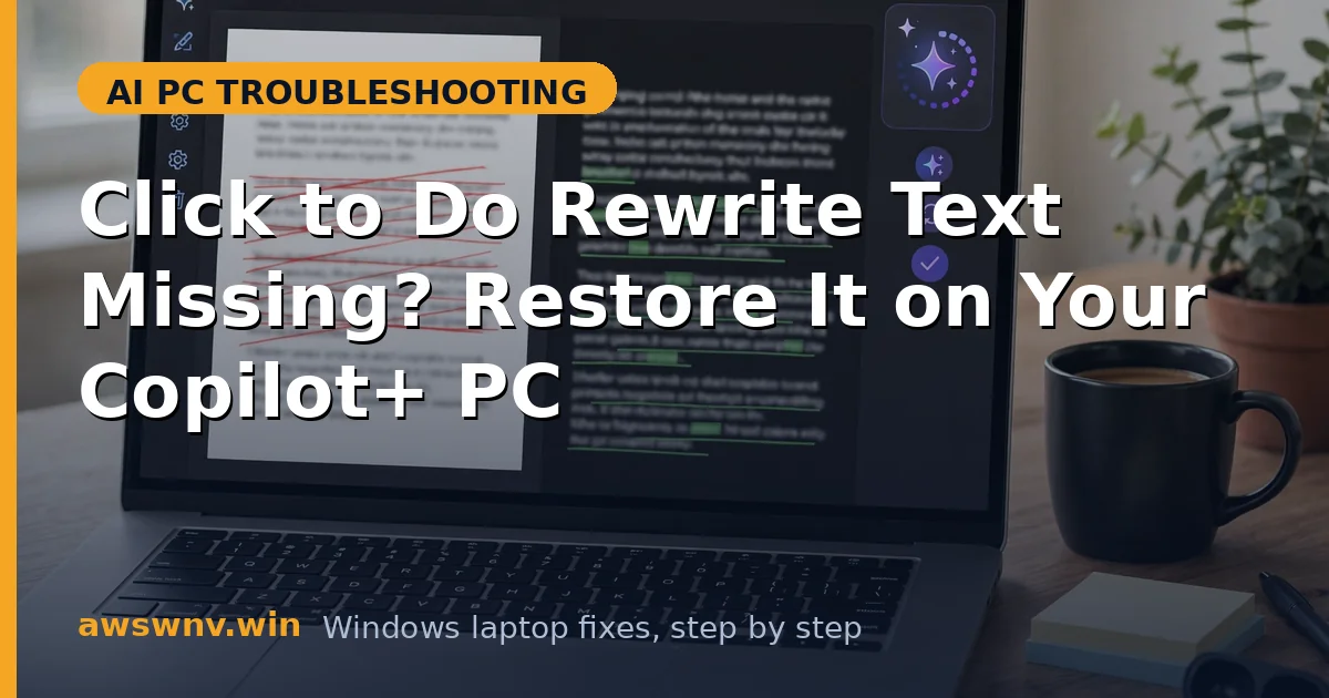 Click to Do Rewrite Text Missing? Restore It on Your Copilot+ PC