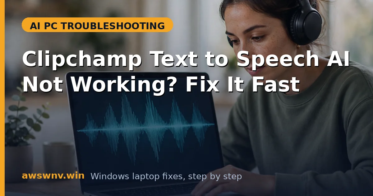 Clipchamp Text to Speech AI Not Working? Fix It Fast