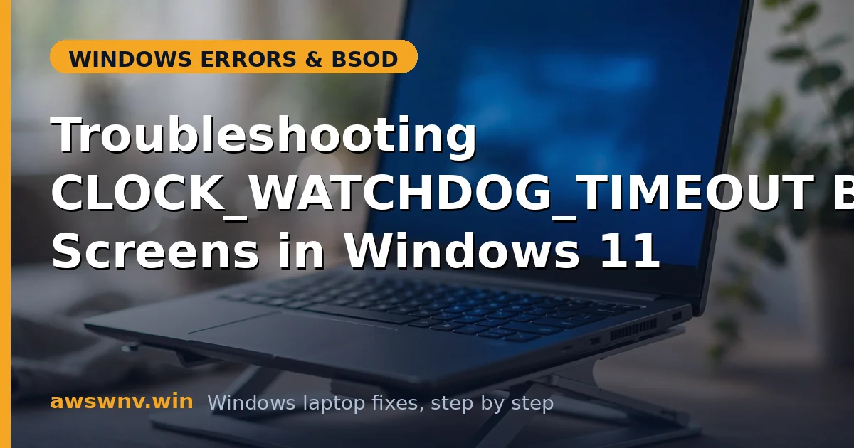 Troubleshooting CLOCK_WATCHDOG_TIMEOUT Blue Screens in Windows 11
