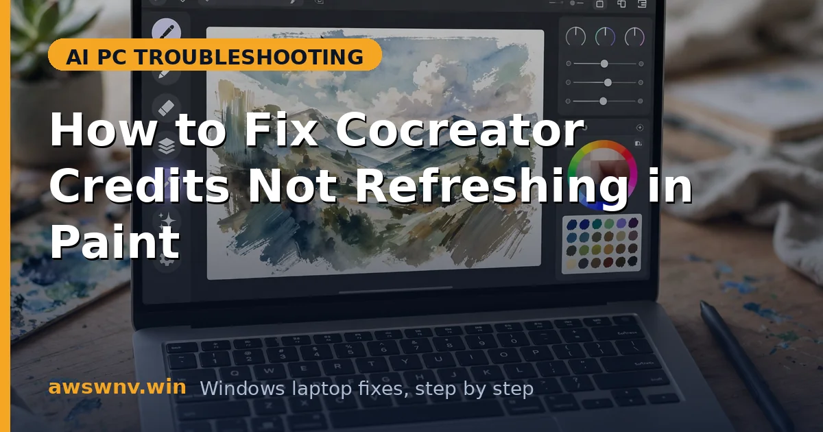How to Fix Cocreator Credits Not Refreshing in Paint