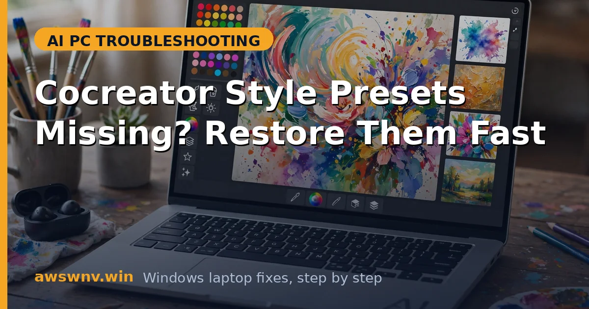 Cocreator Style Presets Missing? Restore Them Fast