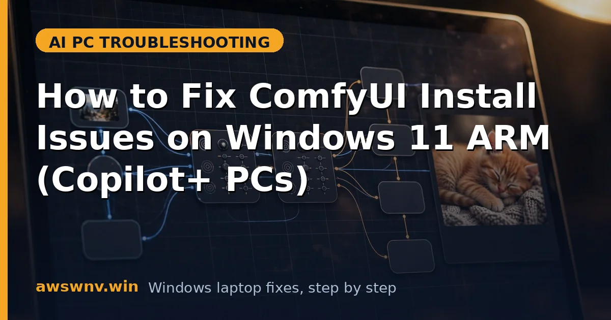 How to Fix ComfyUI Install Issues on Windows 11 ARM (Copilot+ PCs)