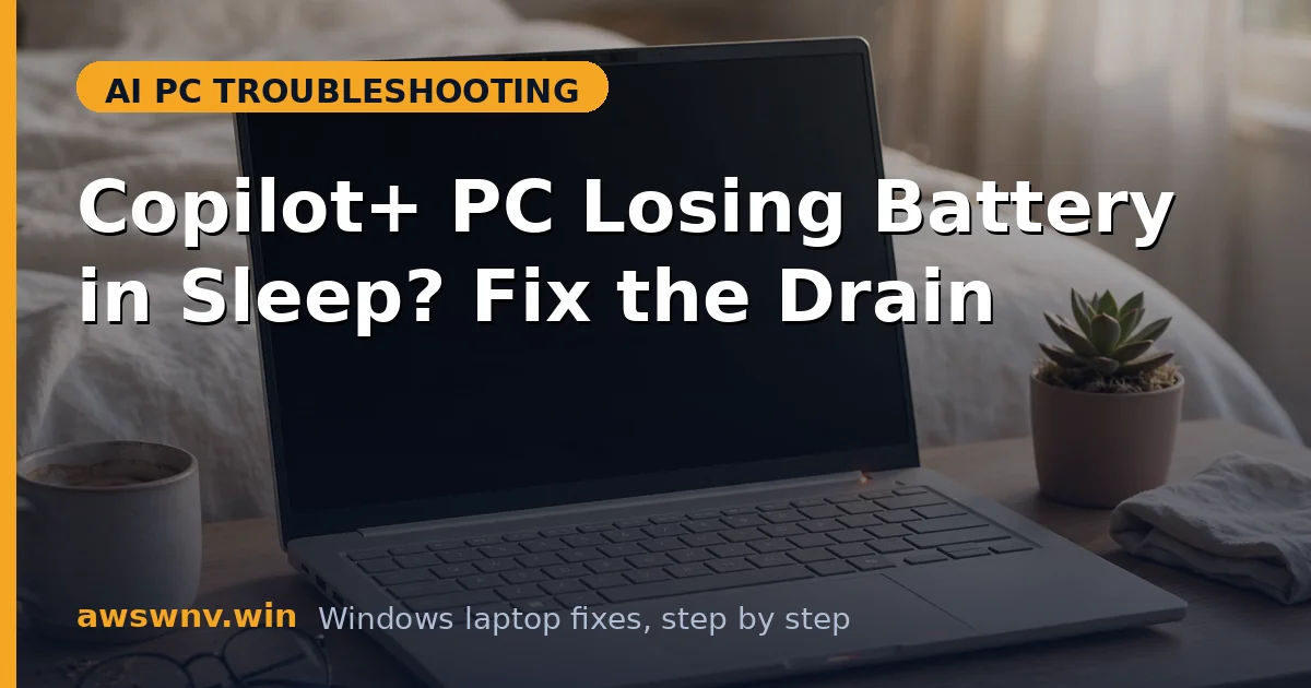 Copilot+ PC Losing Battery in Sleep? Fix the Drain