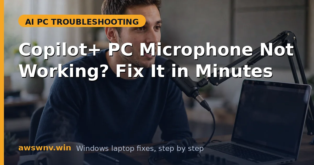 Copilot+ PC Microphone Not Working? Fix It in Minutes
