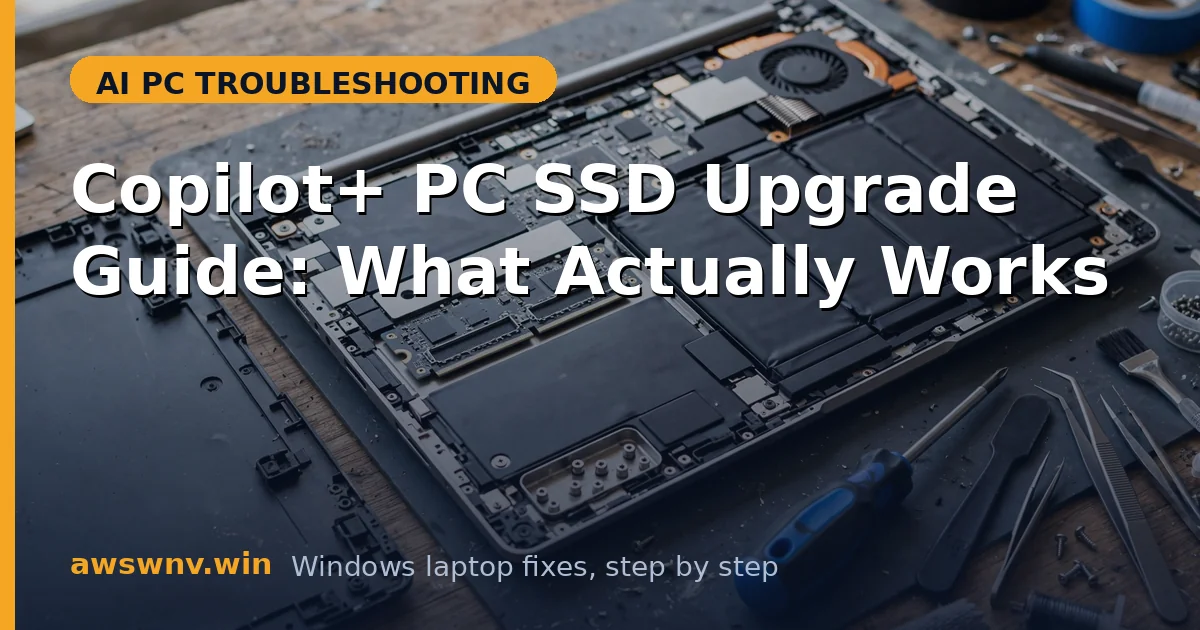 Copilot+ PC SSD Upgrade Guide: What Actually Works