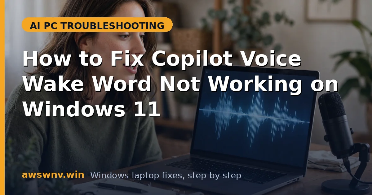 How to Fix Copilot Voice Wake Word Not Working on Windows 11