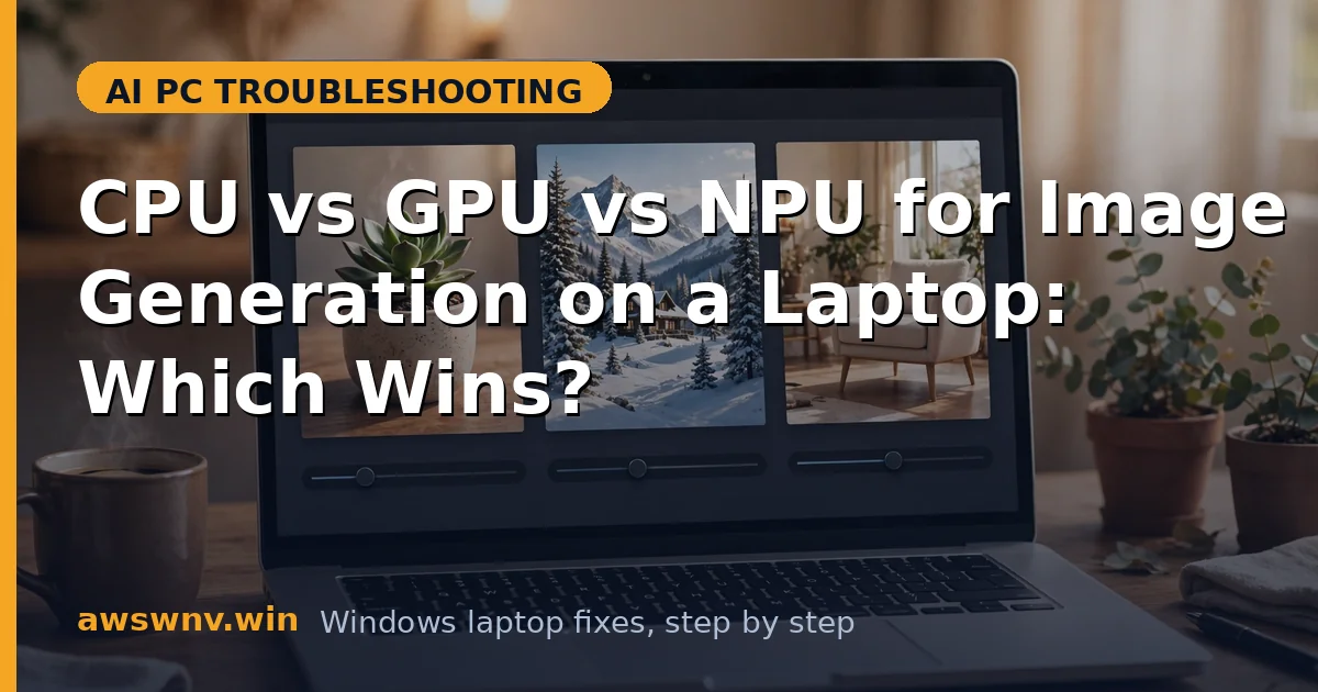 CPU vs GPU vs NPU for Image Generation on a Laptop: Which Wins?