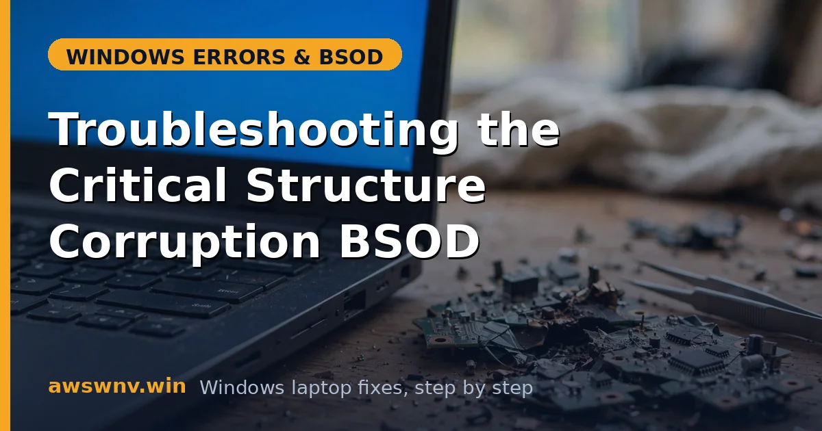 Troubleshooting the Critical Structure Corruption BSOD