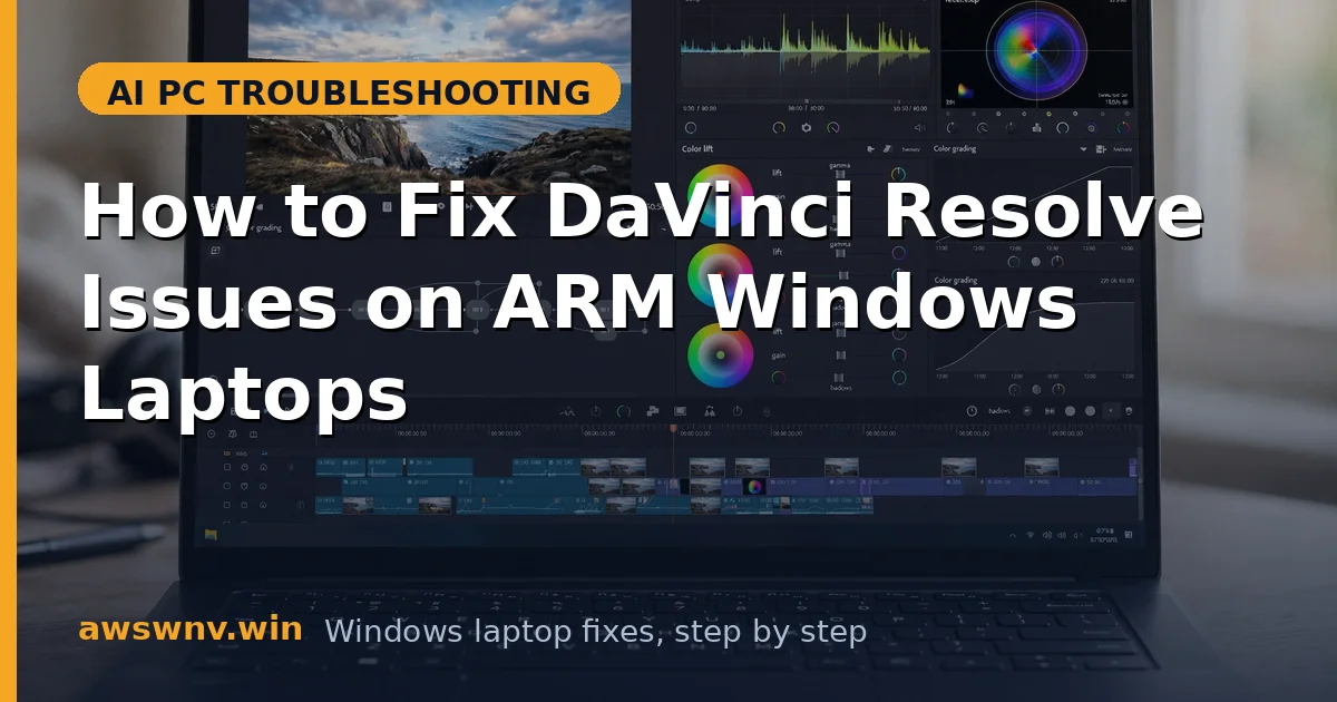How to Fix DaVinci Resolve Issues on ARM Windows Laptops
