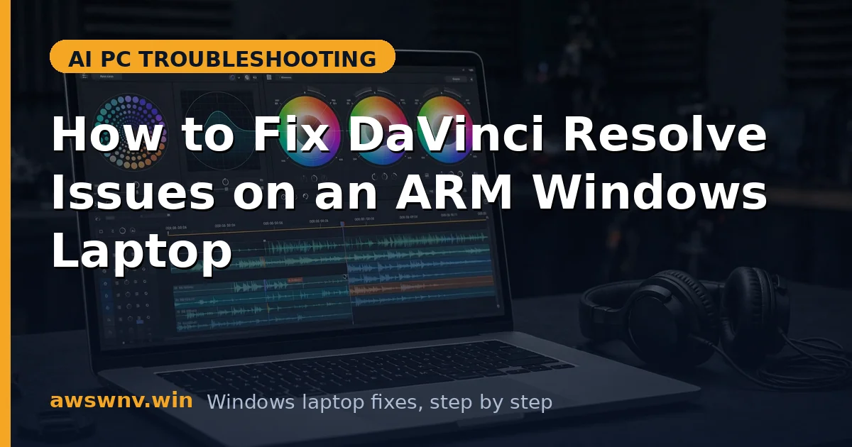 How to Fix DaVinci Resolve Issues on an ARM Windows Laptop