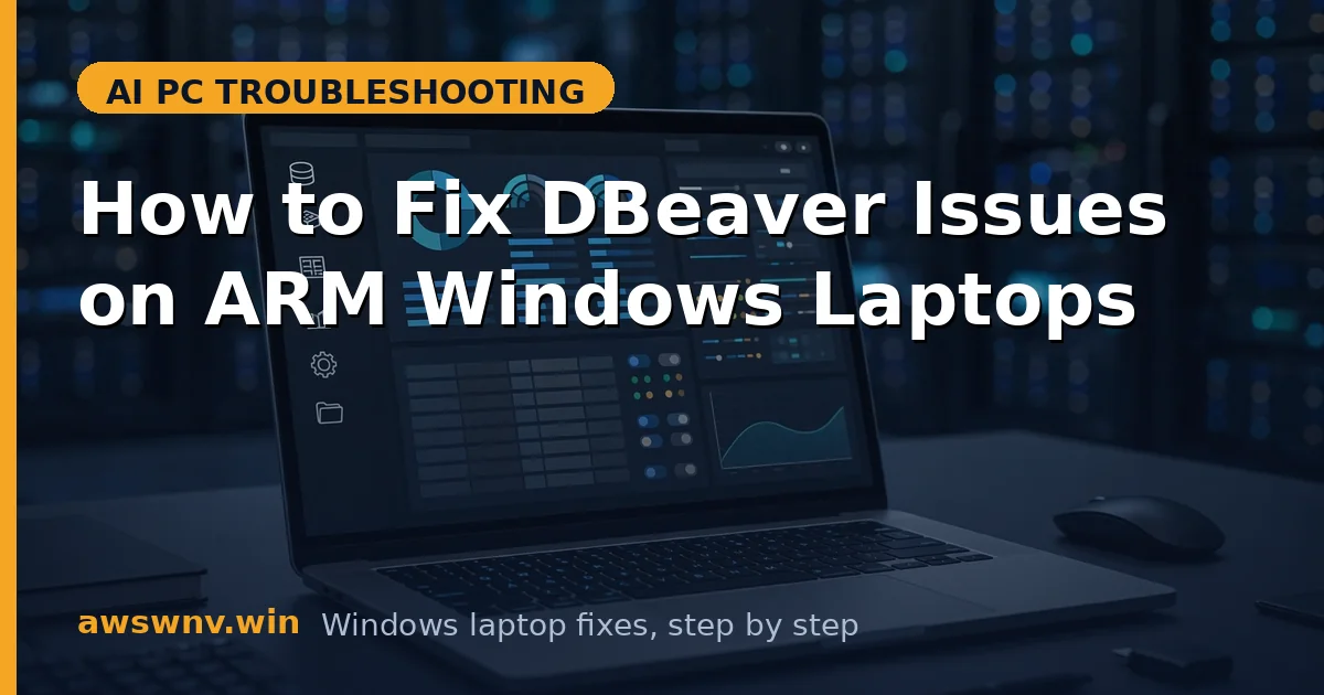 How to Fix DBeaver Issues on ARM Windows Laptops