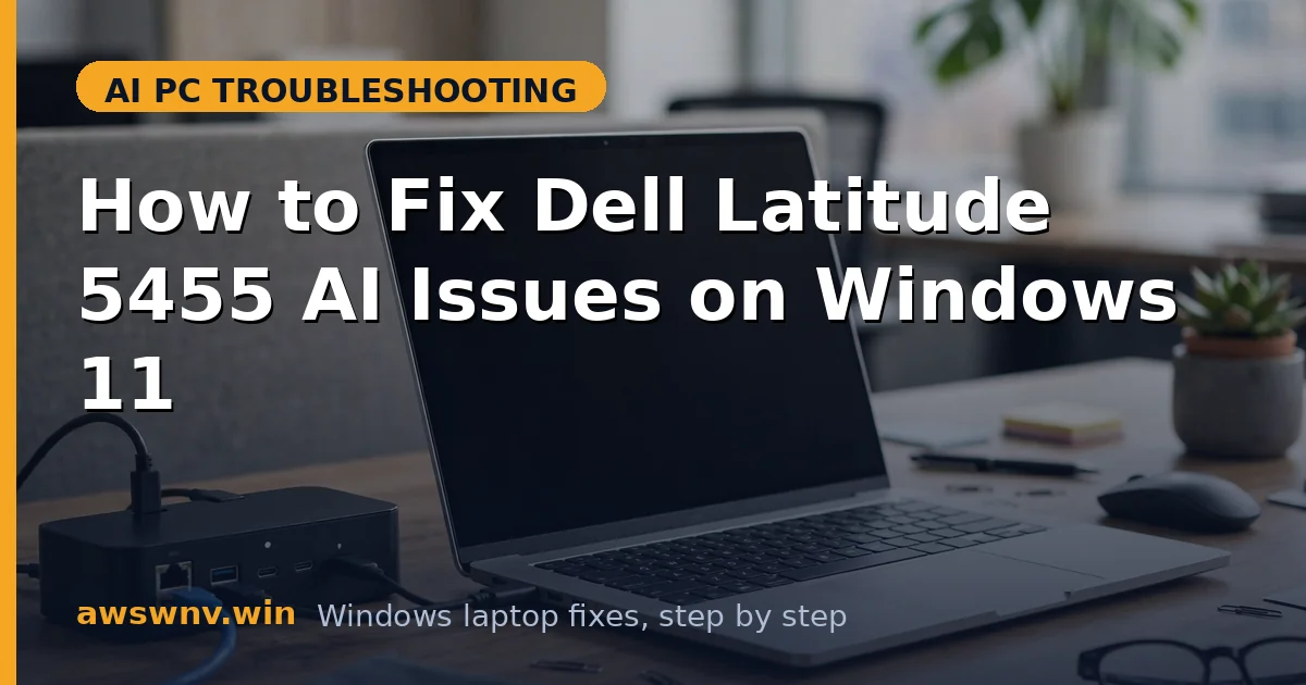 How to Fix Dell Latitude 5455 AI Issues on Windows 11