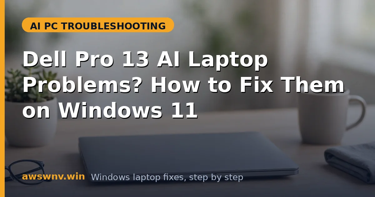 Dell Pro 13 AI Laptop Problems? How to Fix Them on Windows 11
