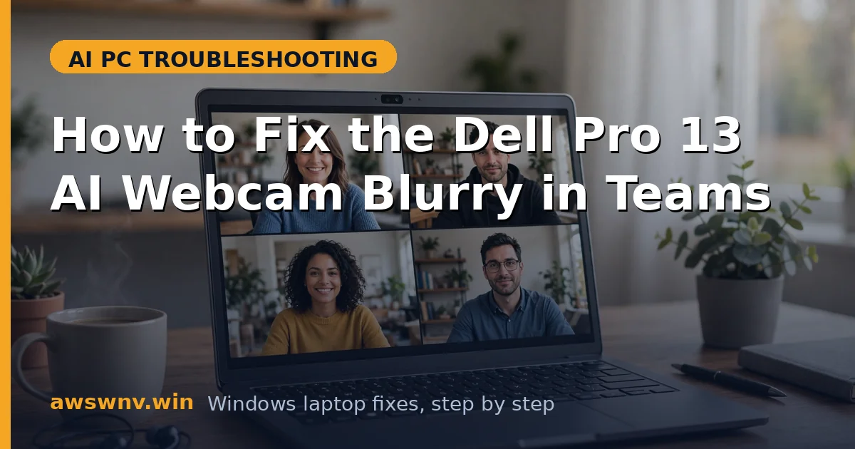 How to Fix the Dell Pro 13 AI Webcam Blurry in Teams