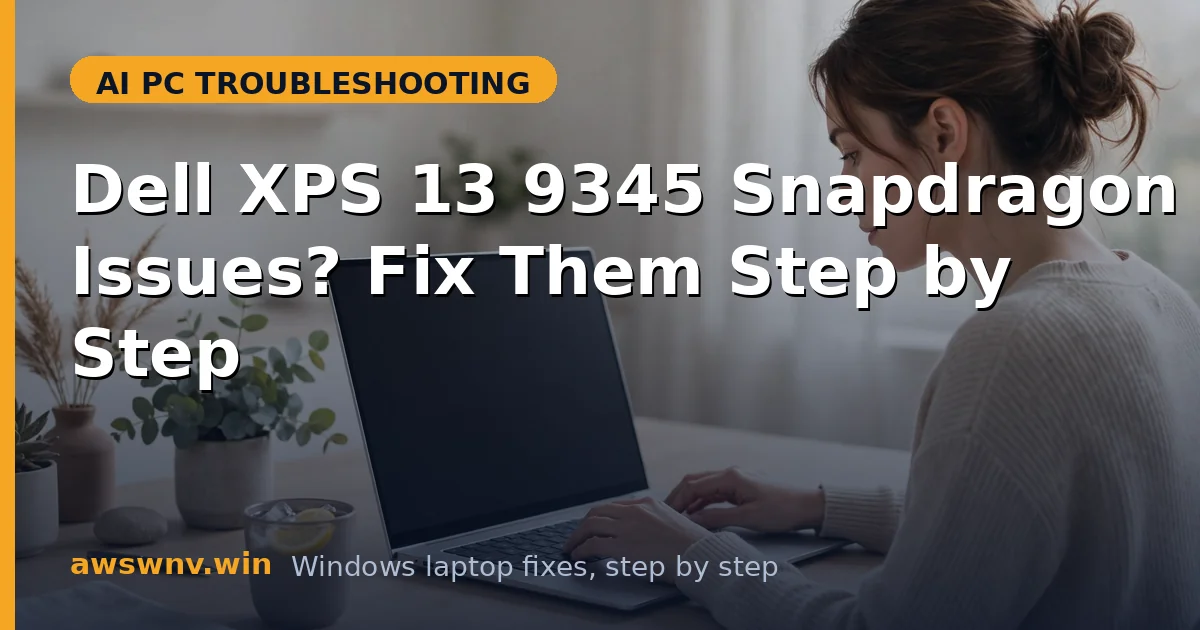 Dell XPS 13 9345 Snapdragon Issues? Fix Them Step by Step